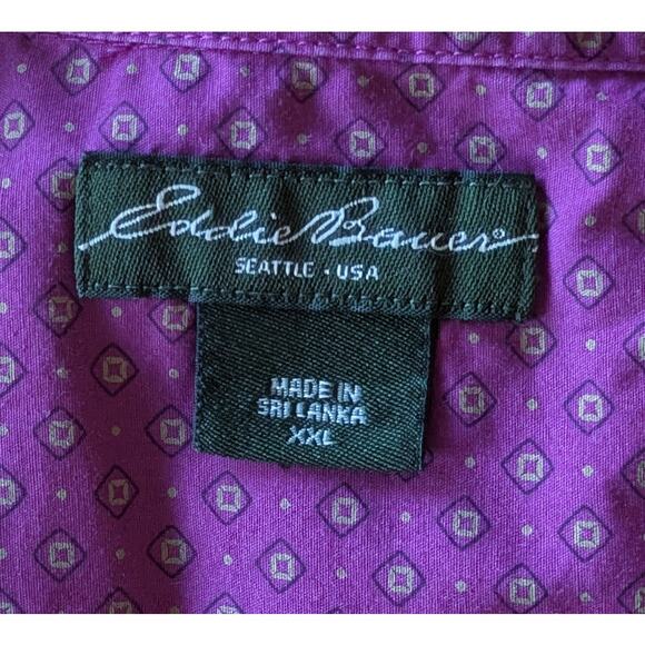 Eddie Bauer Womens Shirt XXL Purple Geometric Button Down 3/4 Sleeve
PreppyQ - Picture 9 of 11